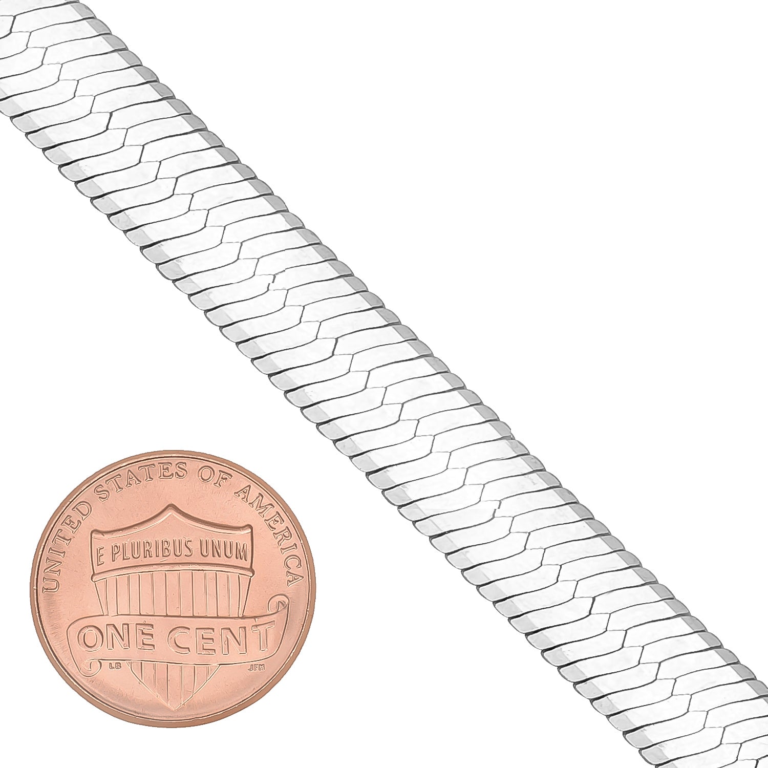 8.7mm Solid .925 Sterling Silver Flat Herringbone Chain Bracelet L7948