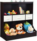 3-Tier Kids Bookcase Storage Organizer Cabinet Shelf with 8 Compartment Box and 3 Removable Drawers (White) G35315