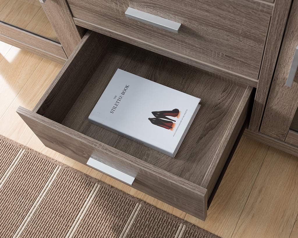 Dark Taupe TV Stand Buffet Console Cabinet with 3 Drawers S1064