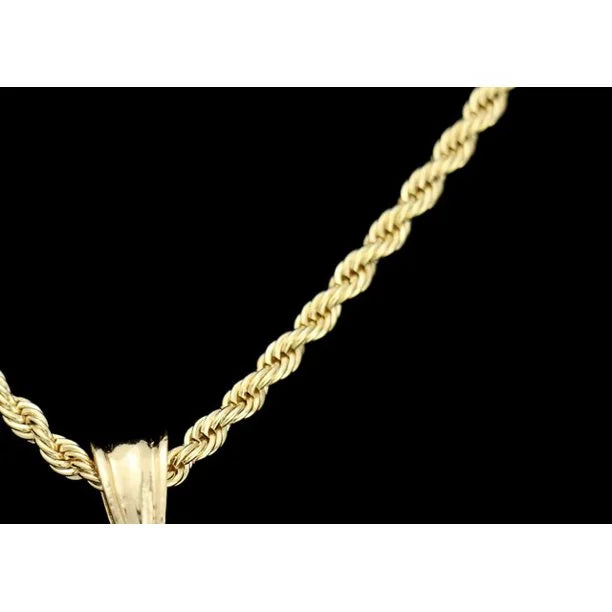 14K Bonded Gold Rope Chain Necklace with Heart Charm and Gift Box/Bag M880106