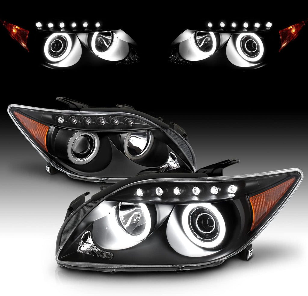 Black Projector Headlights LED Halo for Scion Tc R494