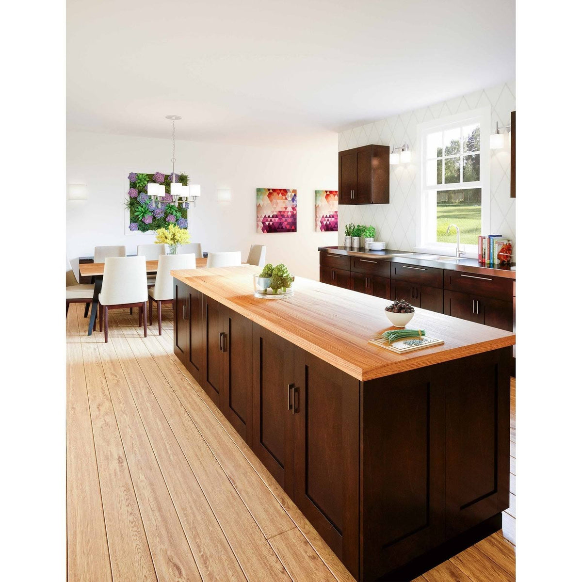 Espresso Double Door Kitchen Cabinet W748