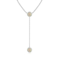 14K White Gold Opal Pendant Necklace O1215