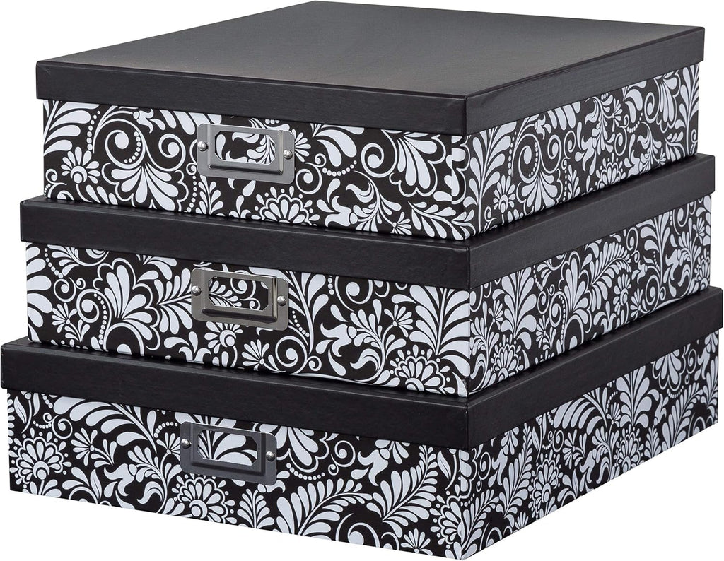 Blue Spots Set of 3 Paperboard Nesting Boxes D648365