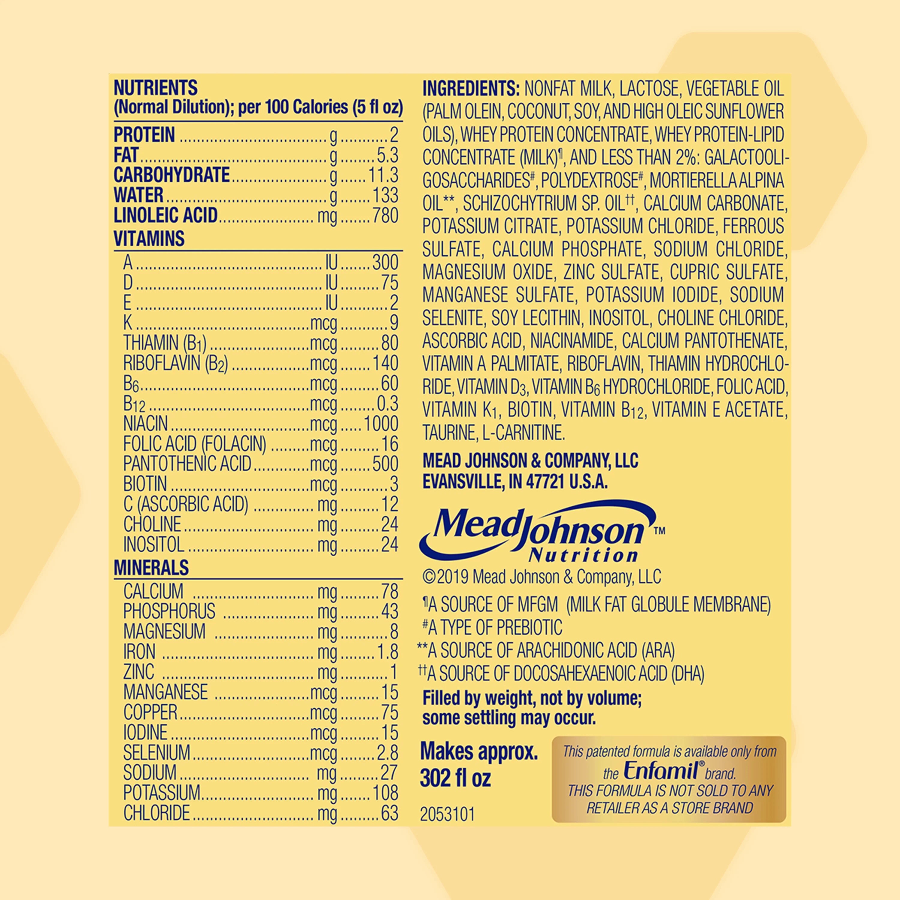 Enfamil Infant Formula, Milk-based Baby Formula with Iron, Powder Can, 12.5 Oz E13837