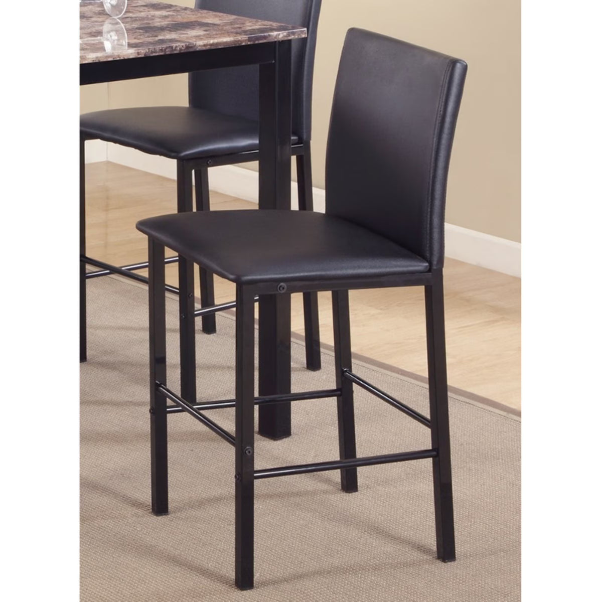 Black Metal Frame Counter Dining Chair Set of 4 Z99857