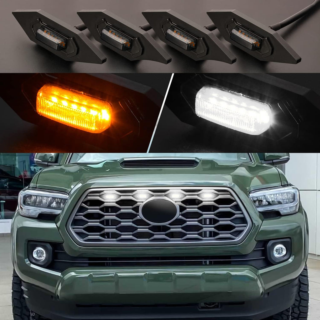 4pcs LED Grill Lights Compatible With OEM Grille Q15721