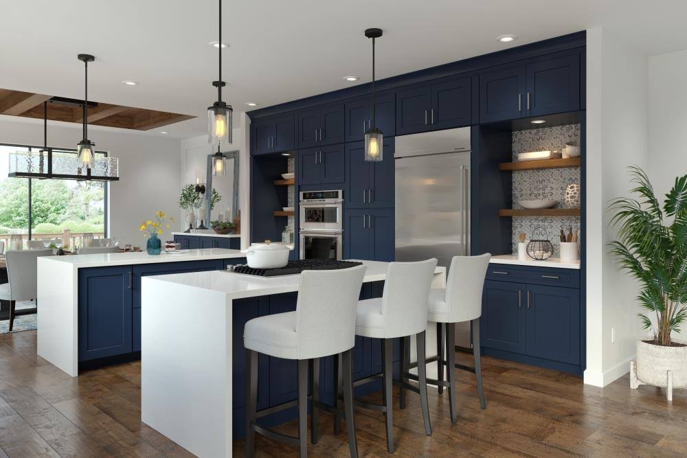 Navy Square Door Wall Cabinet O82039