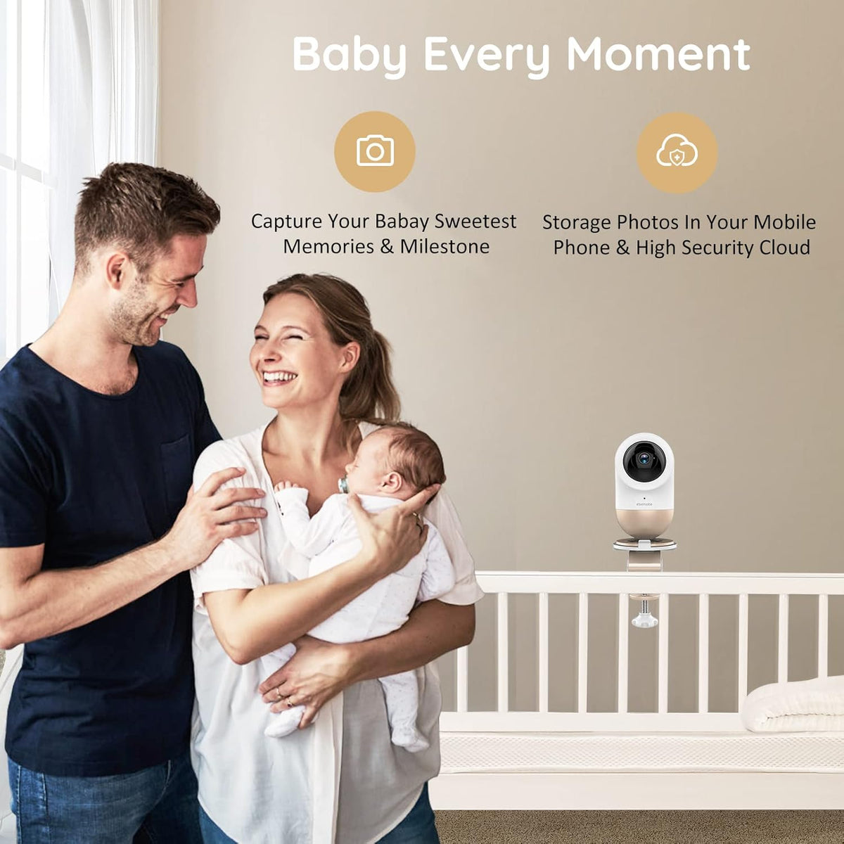 1080P Video Baby Monitor with Night Vision and 2-Way Talk H37278