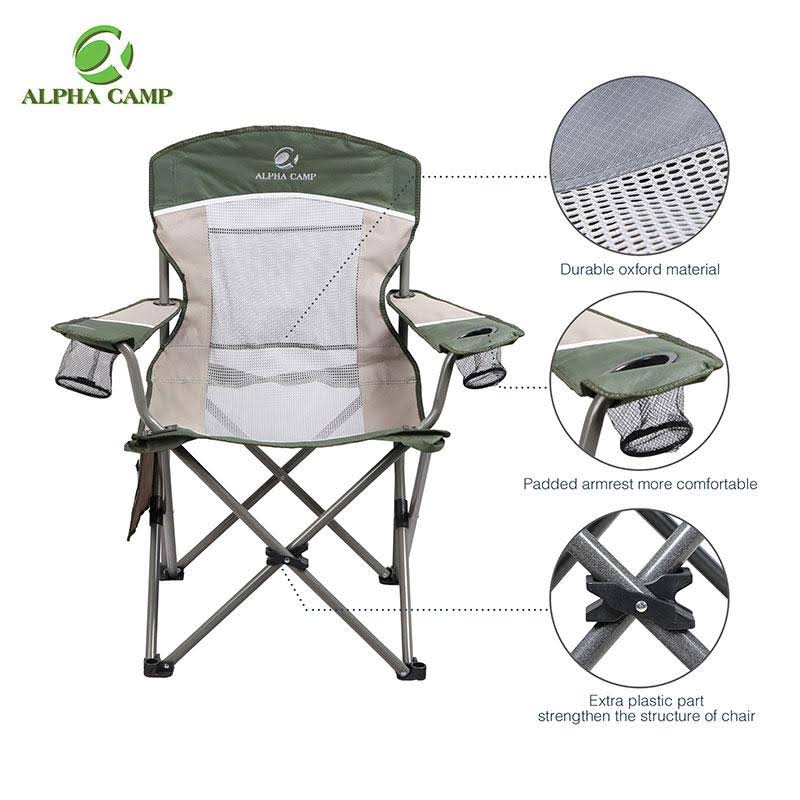 Oversized Mesh Camping Chair Red Grey V56493