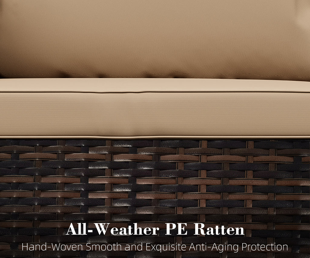 4-Piece Rattan Wicker Sofa Set with Cushions & Coffee Table M578