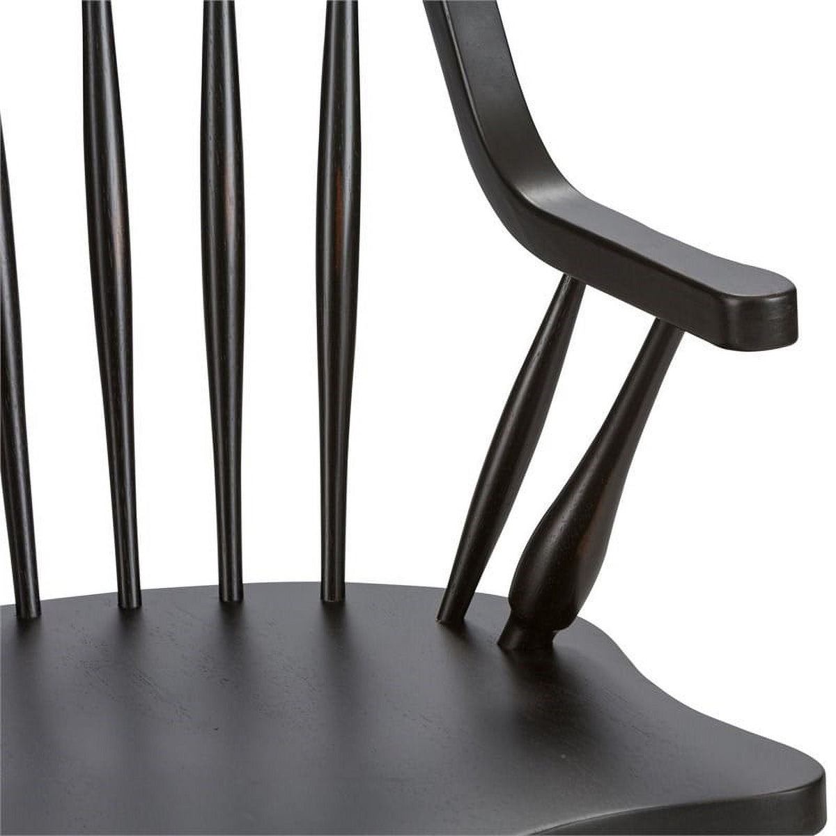 2 Piece Black Wood Dining Arm Chair Set E908321