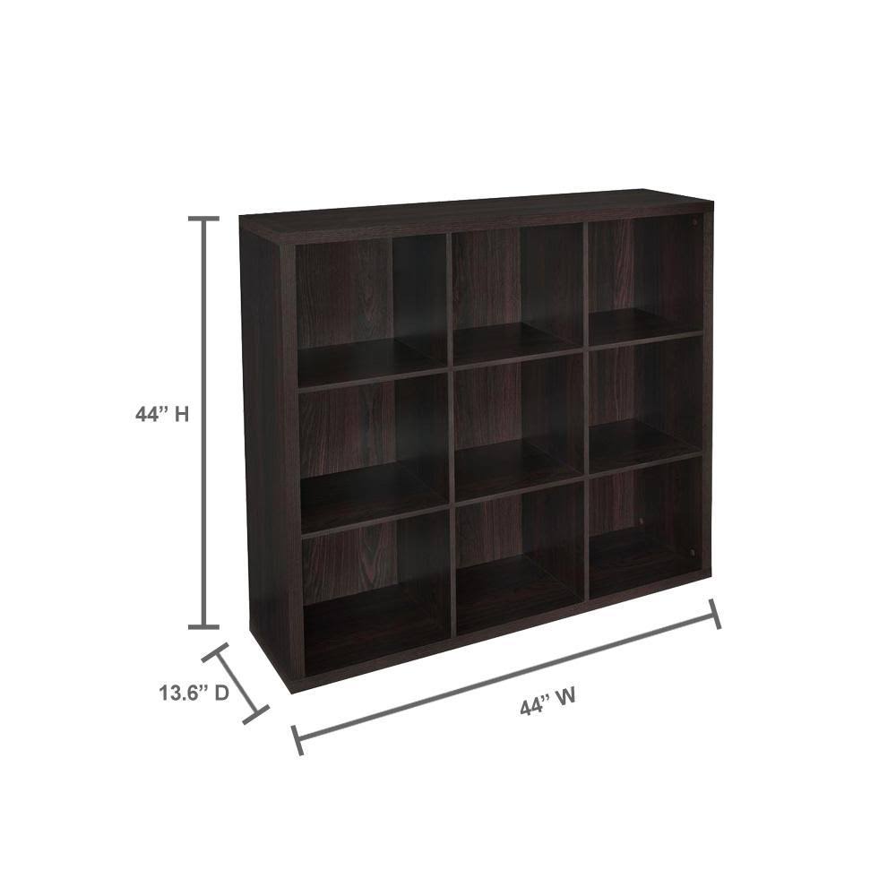 9-Cube Storage Organizer, Black Walnut W9348