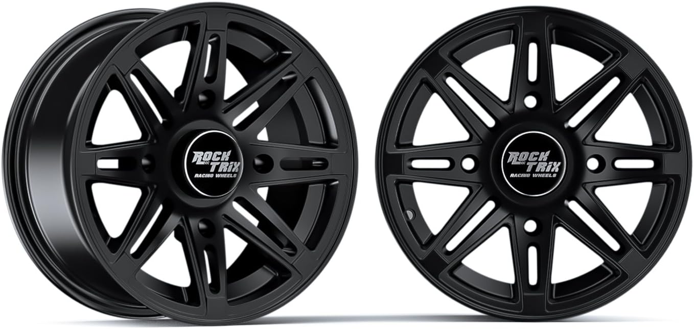 14x7 Matte Black ATV Wheels Rims Set of 4 C2960