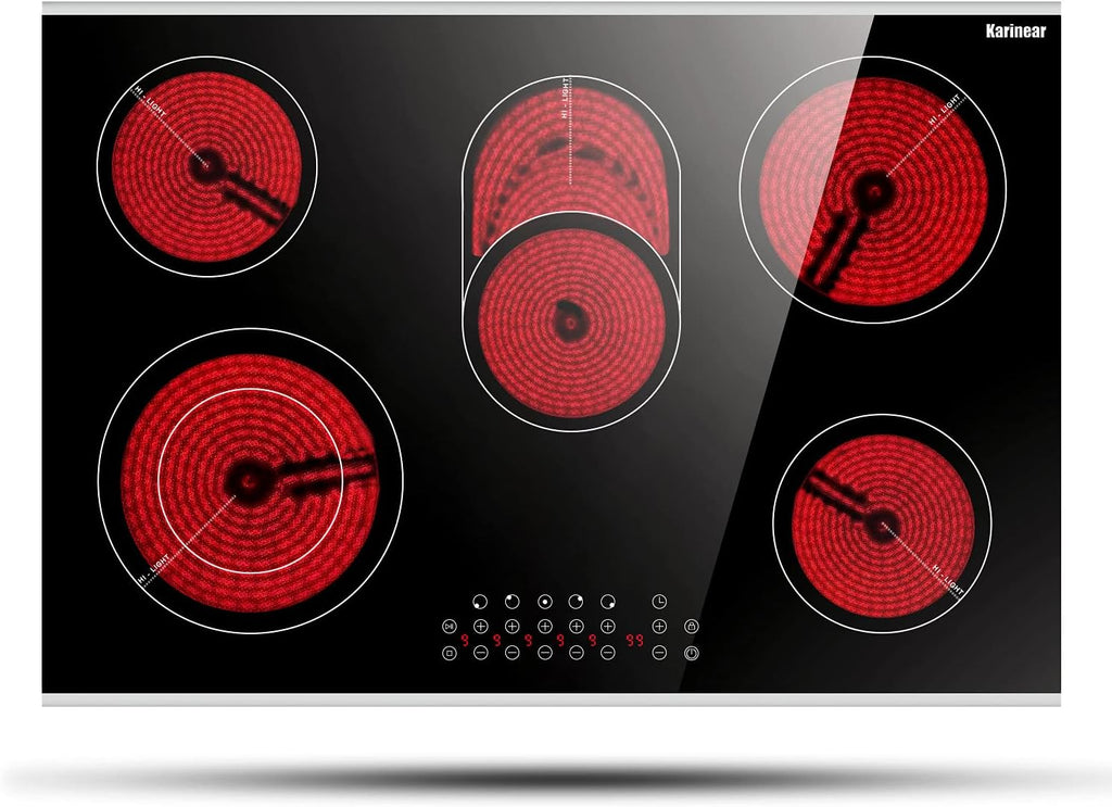 4 Burner Electric Radiant Cooktop with Residual Heat Indicator S370076