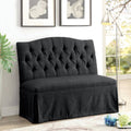Dark Grey Fabric Tufted Loveseat F318651