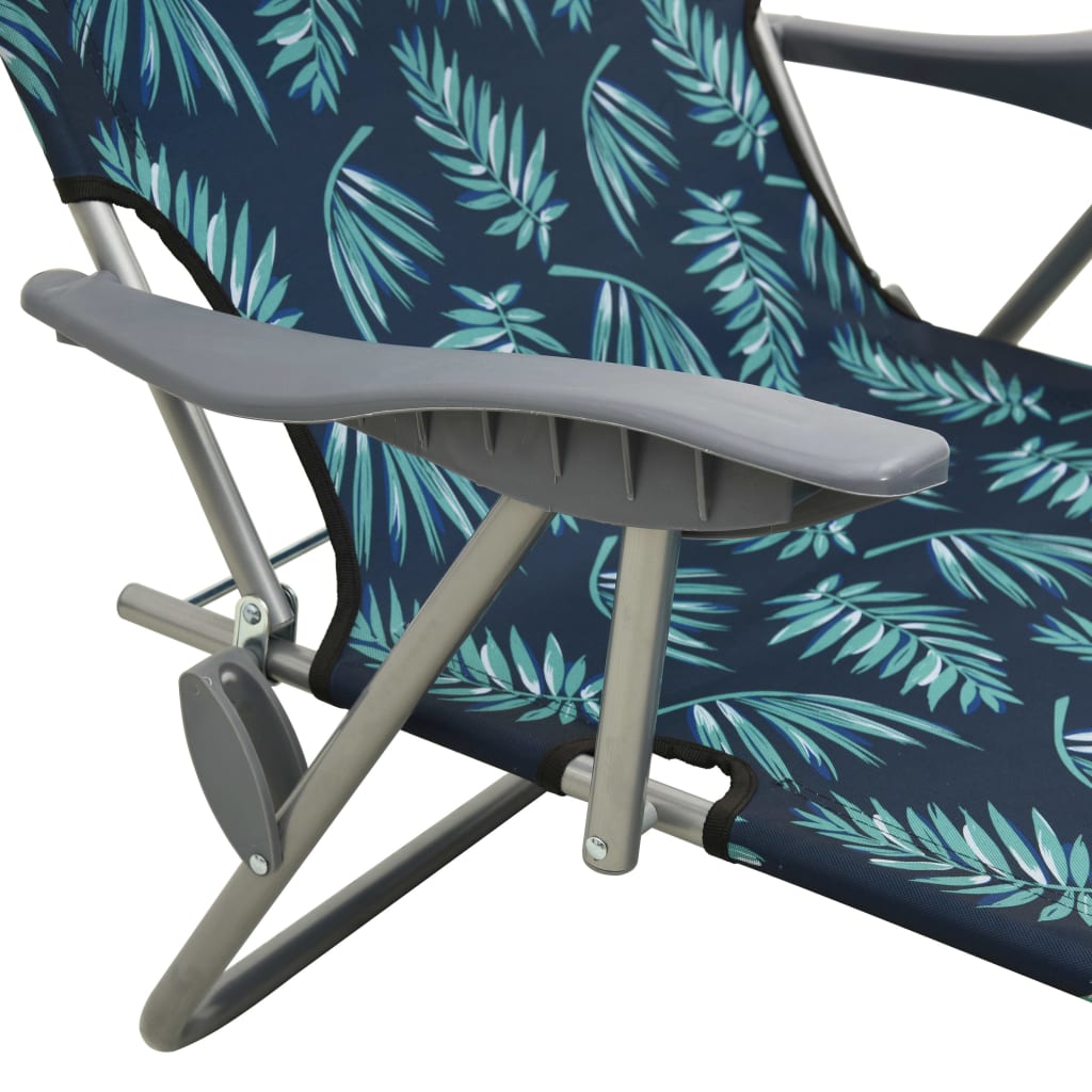 Steel Leaf Print Sun Lounger with Canopy J472388