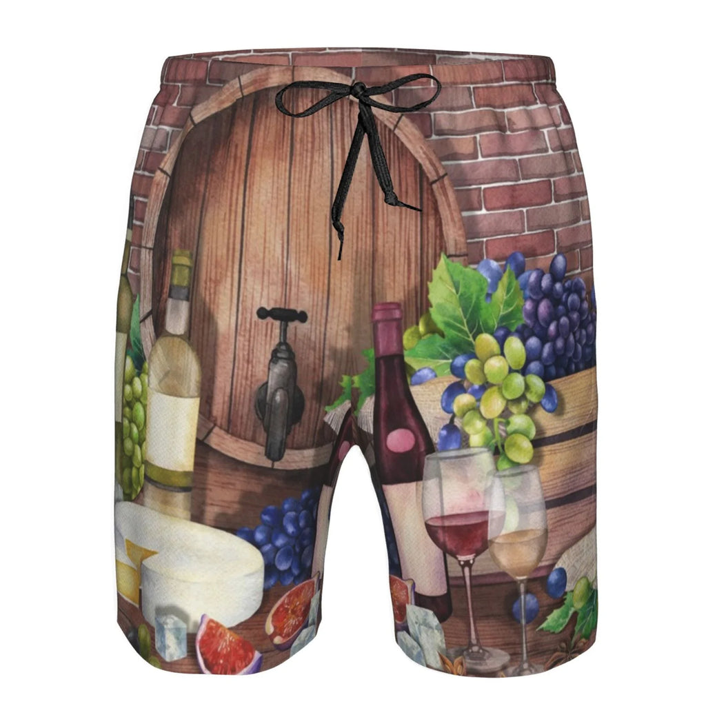 Red Wine Hawaiian Shorts With Pockets F17781