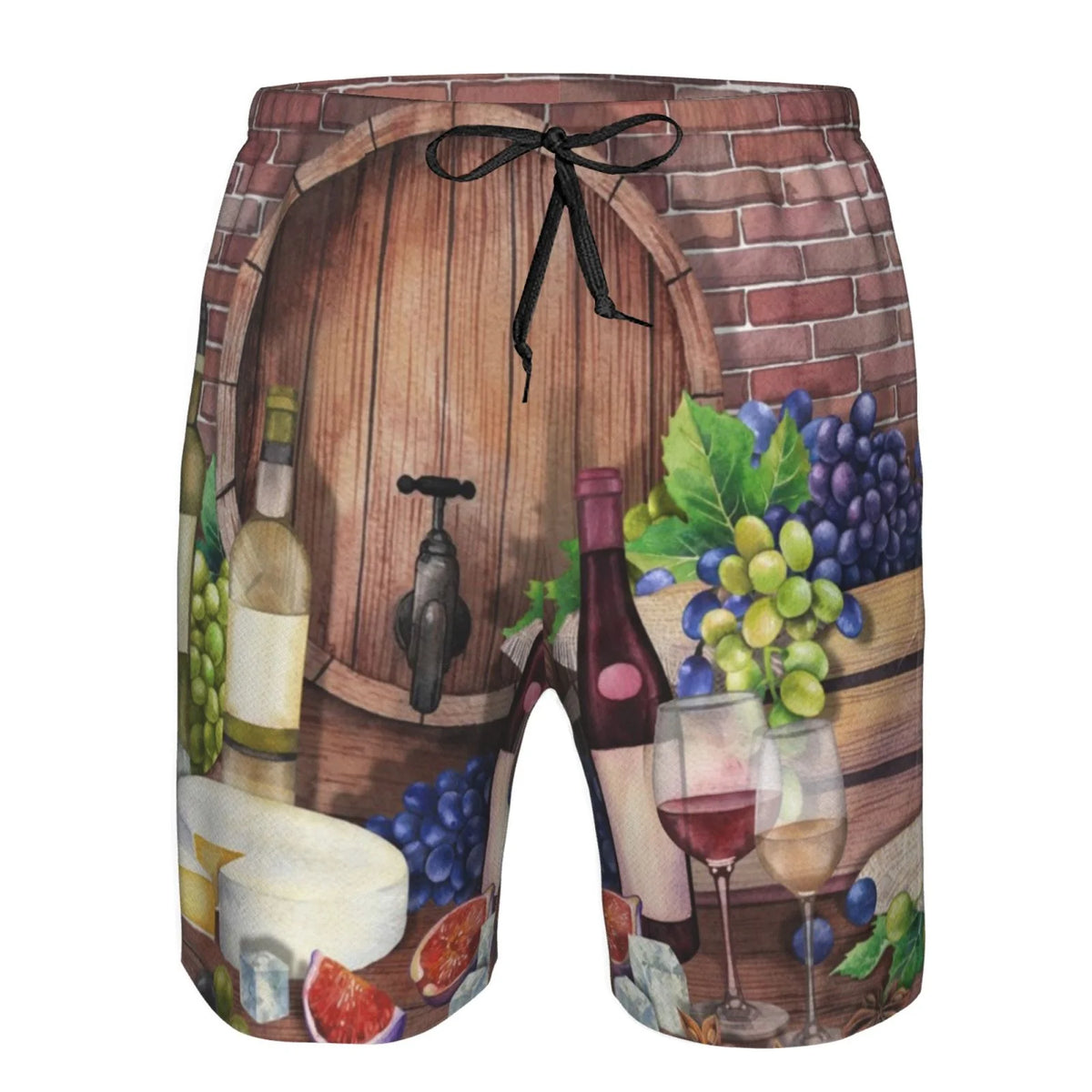 Red Wine Hawaiian Shorts With Pockets F17781