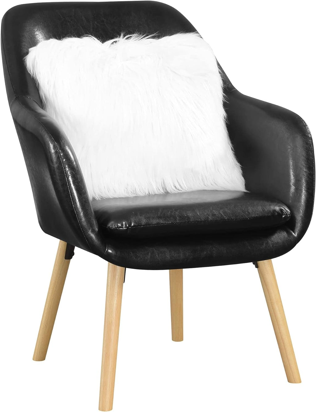 Black Faux Leather Accent Chair L7902