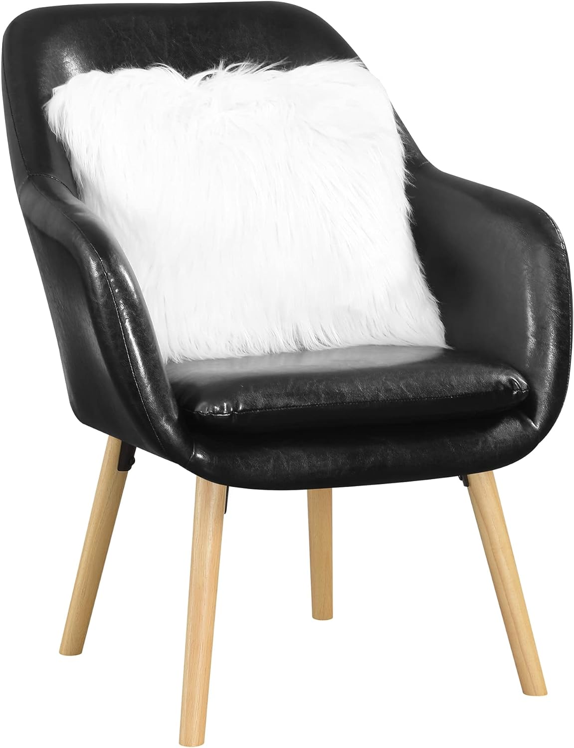Black Faux Leather Accent Chair L7902