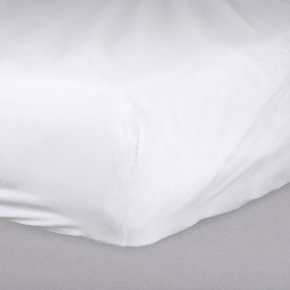 White Percale Fitted Full Bed Sheets 54 x 80 x 14 in. D57943