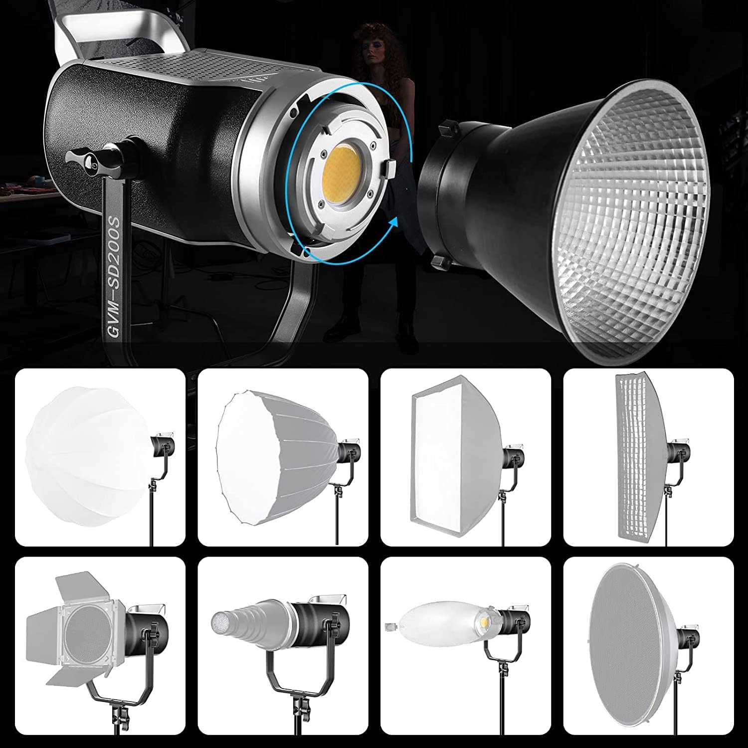 200W 5600K LED Video Light with DMX/Bluetooth App Control F803
