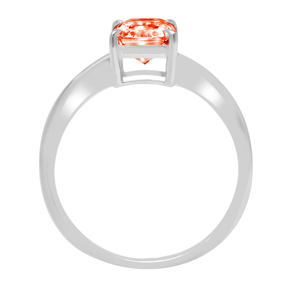 18K White Gold Solitaire Ring T4455