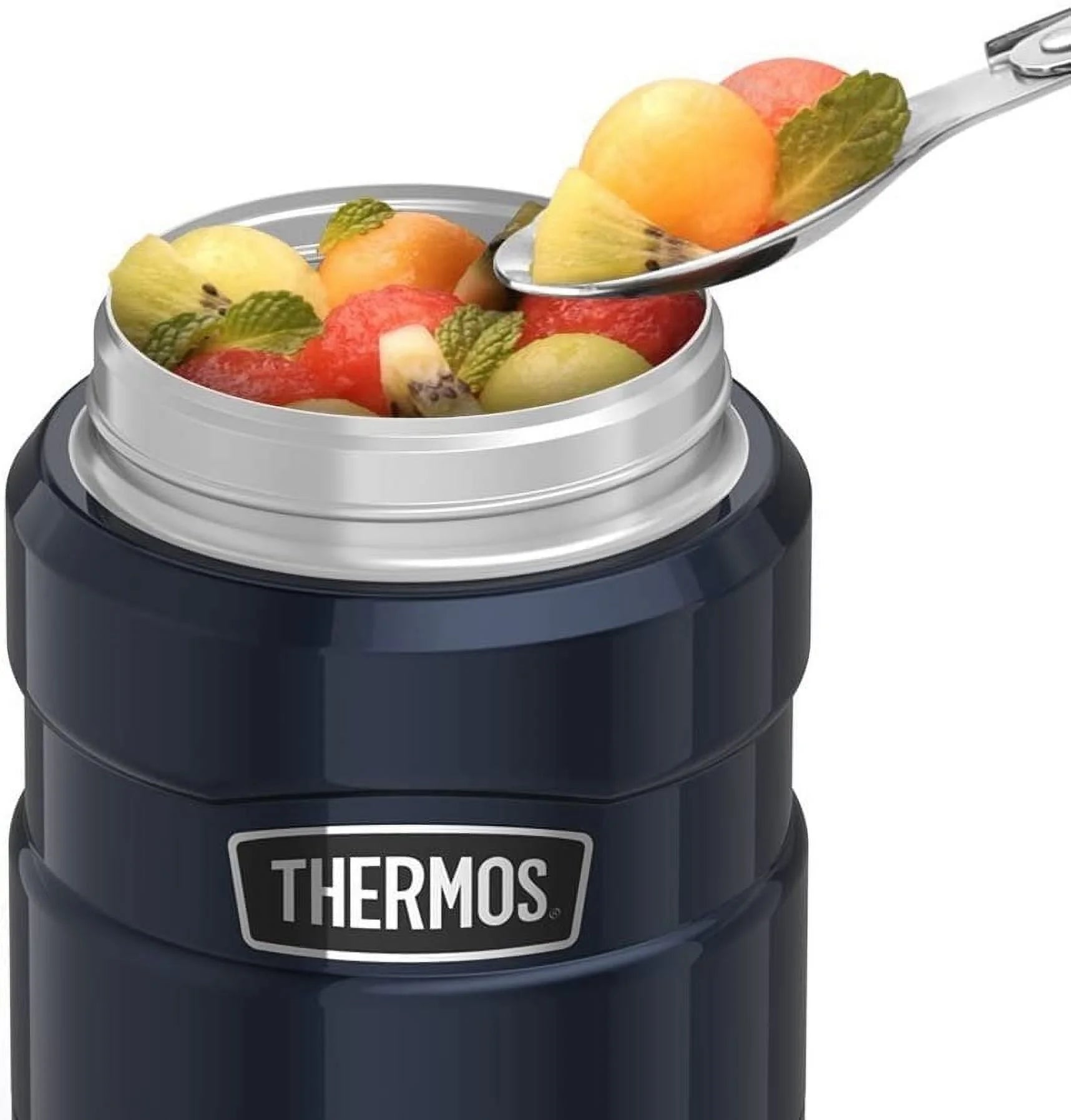 16 Ounce Midnight Blue Vacuum-Insulated Food Jar with Spoon R8955