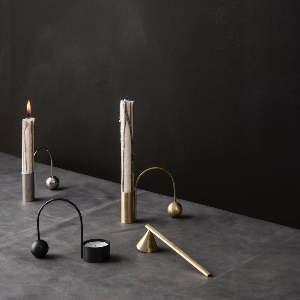 Black Brass Candle Holder N16466
