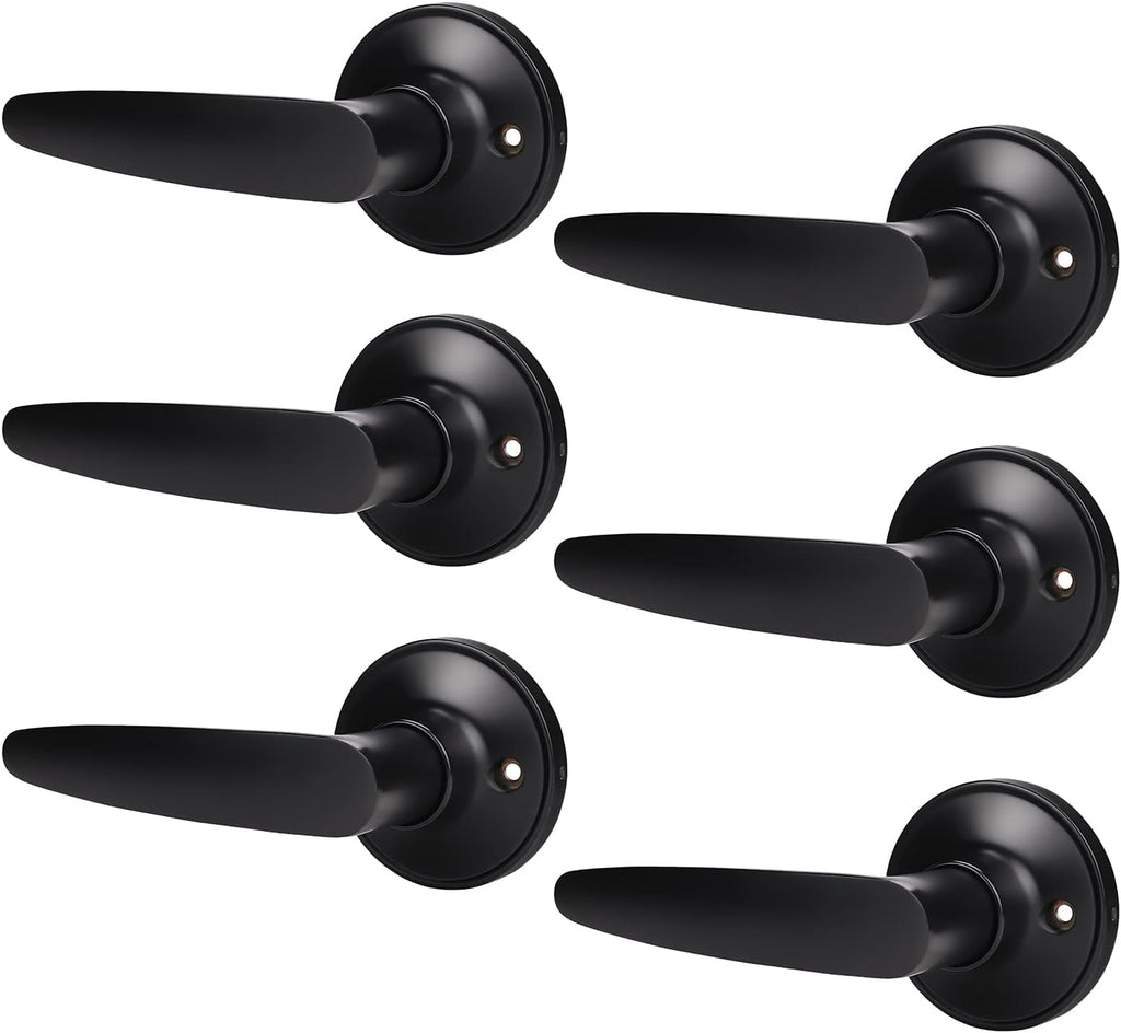 Matte Black 10 Pack Door Lever Set S591
