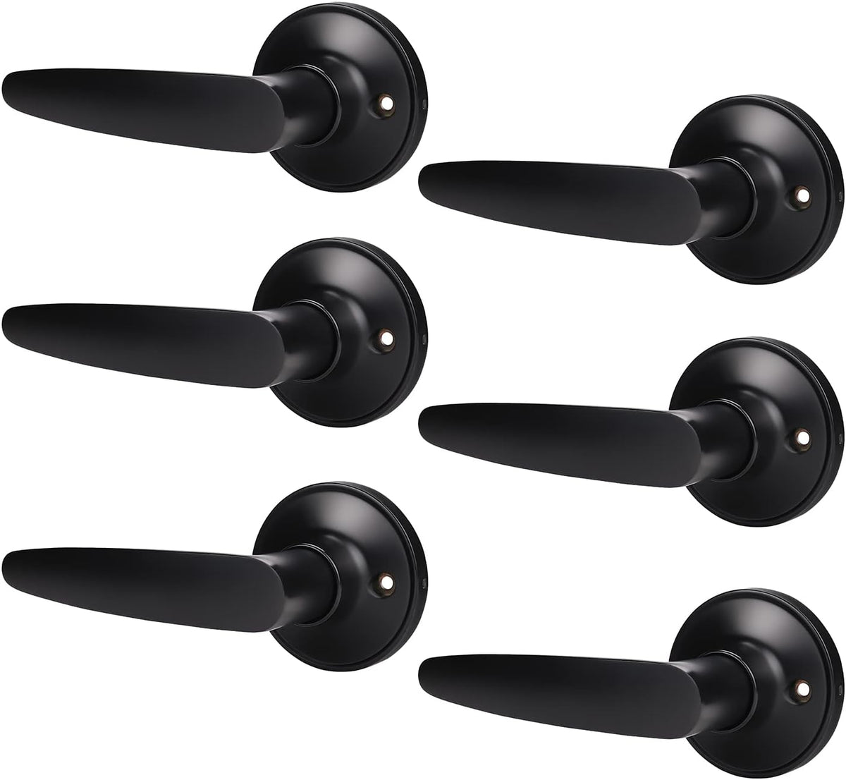 Matte Black 10 Pack Door Lever Set S591