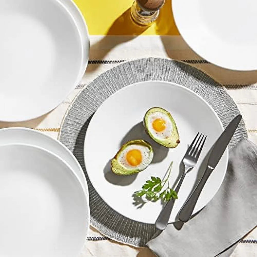 12Pc Winter Frost White Dinnerware Set V317