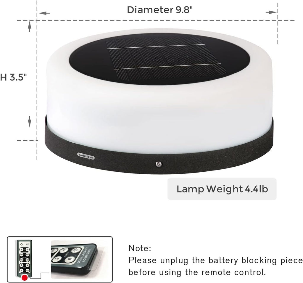 Outdoor Solar Post Cap Light, Modern LED Warm Light P37573