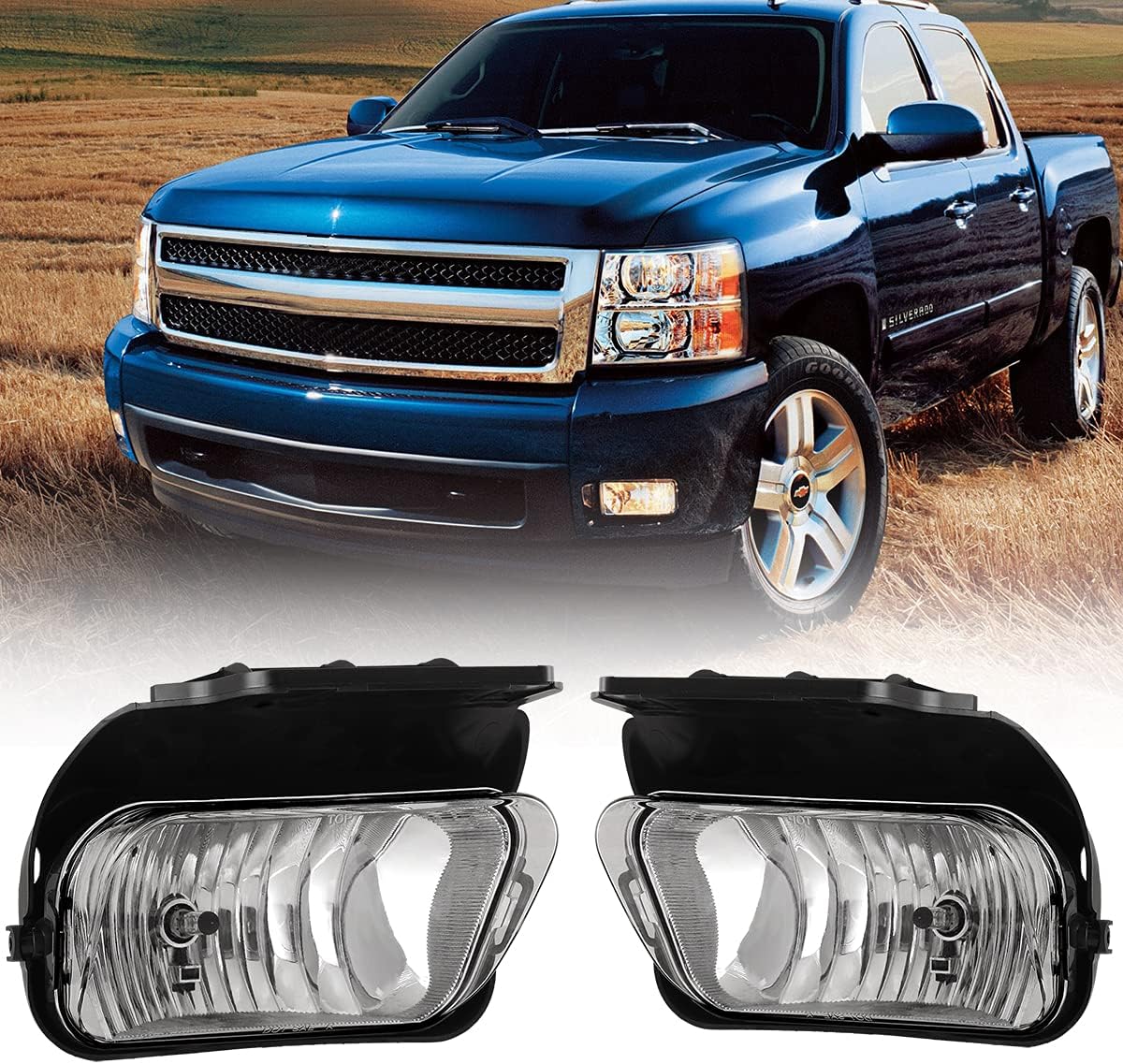 Fog Lights Pack of 2 with H10 12V42W Halogen Bulb Clear Lens O435