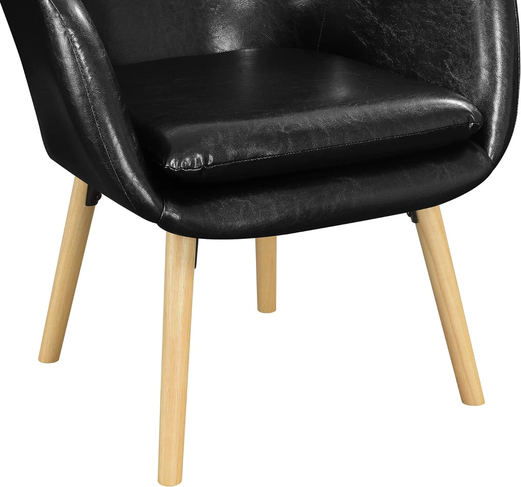 Black Faux Leather Accent Chair L7902