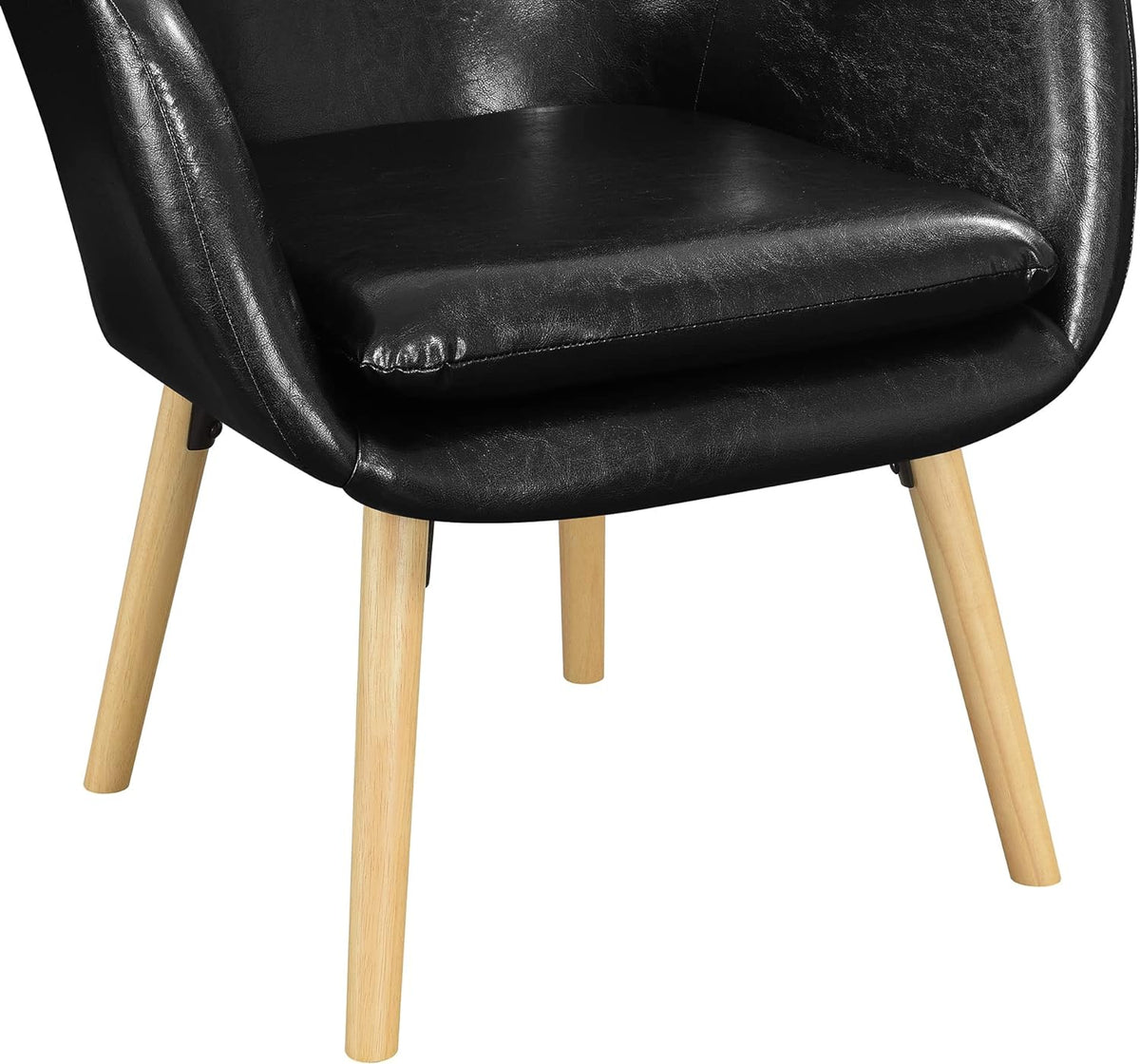 Black Faux Leather Accent Chair L7902