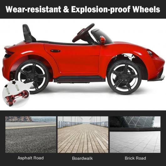 Red 12V Kids Ride on Car with MP3 and LED Light L51388