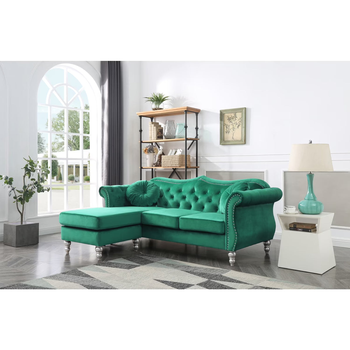 Green Sofa Chaise L3599