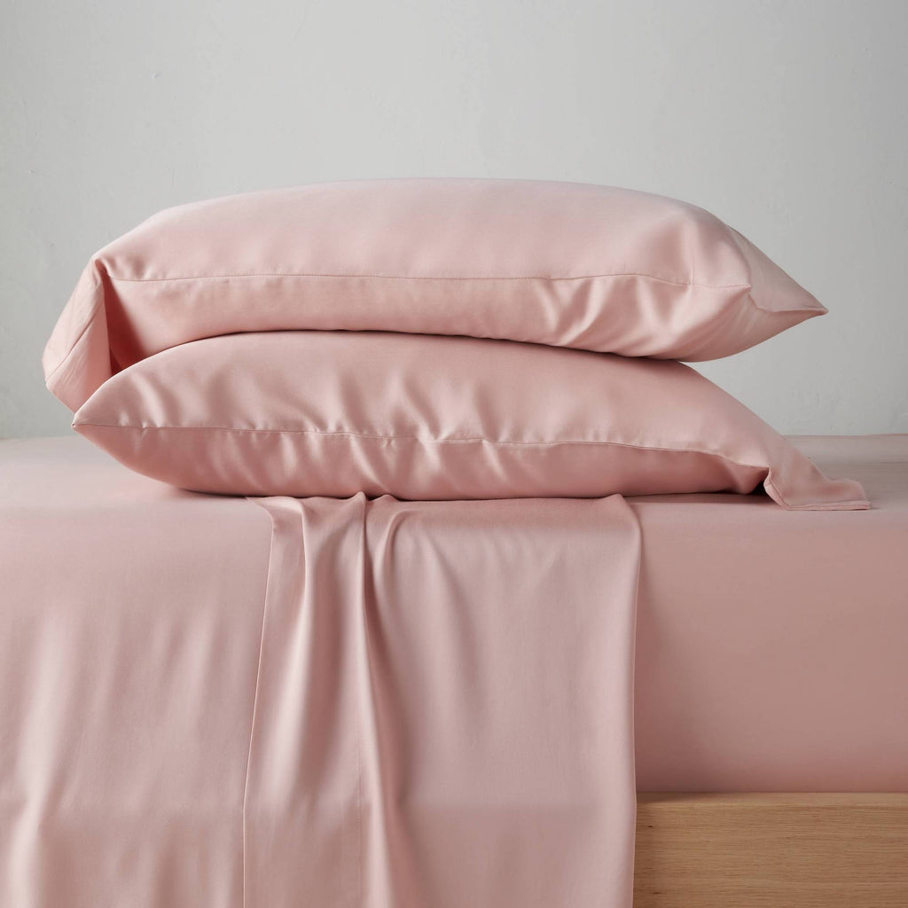 California King 400 Thread Count Washed Lyocell Solid Sheet Set Blush N423