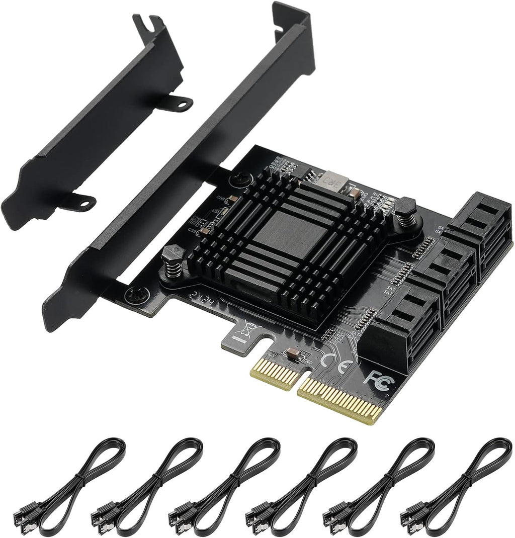 PCIE to SATA 3.0 6 Gbps Controller with 6 SATA Cables D97195