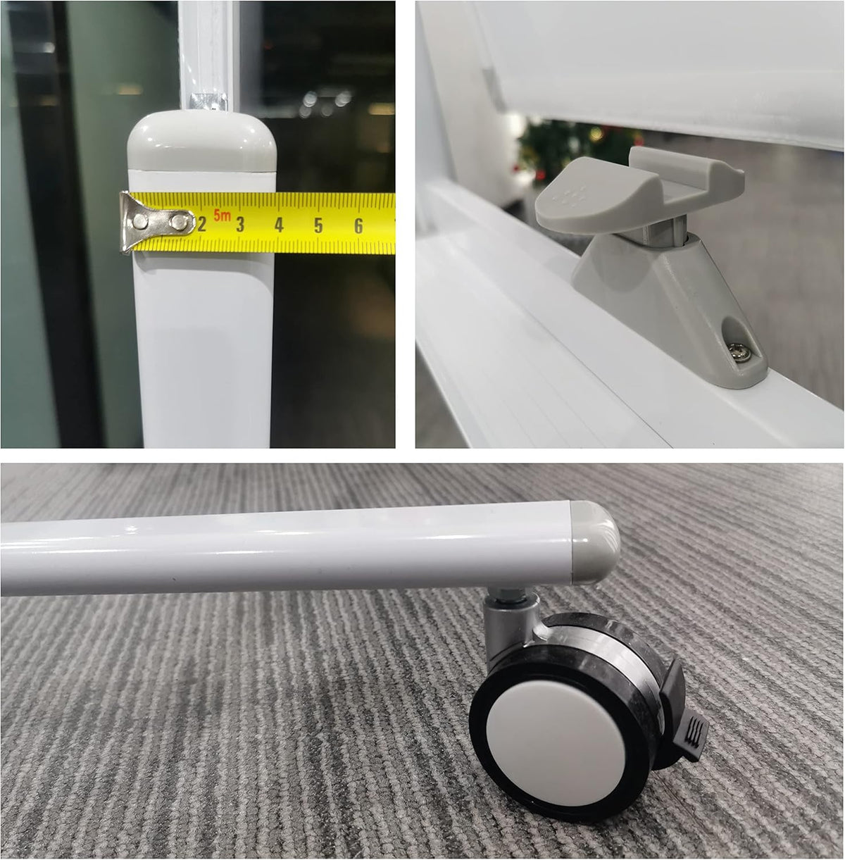32 x 48 Inches Double Sided Height Adjustable Rolling White Board with Casters I599248