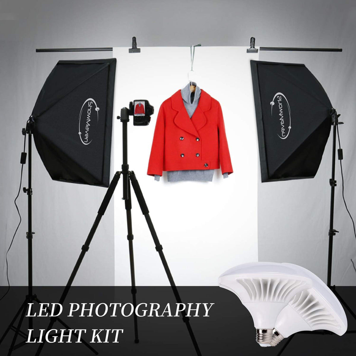 Softbox Lighting Kit 20x28'' Continuous Lighting with 2pcs 5500K Bulb K6919