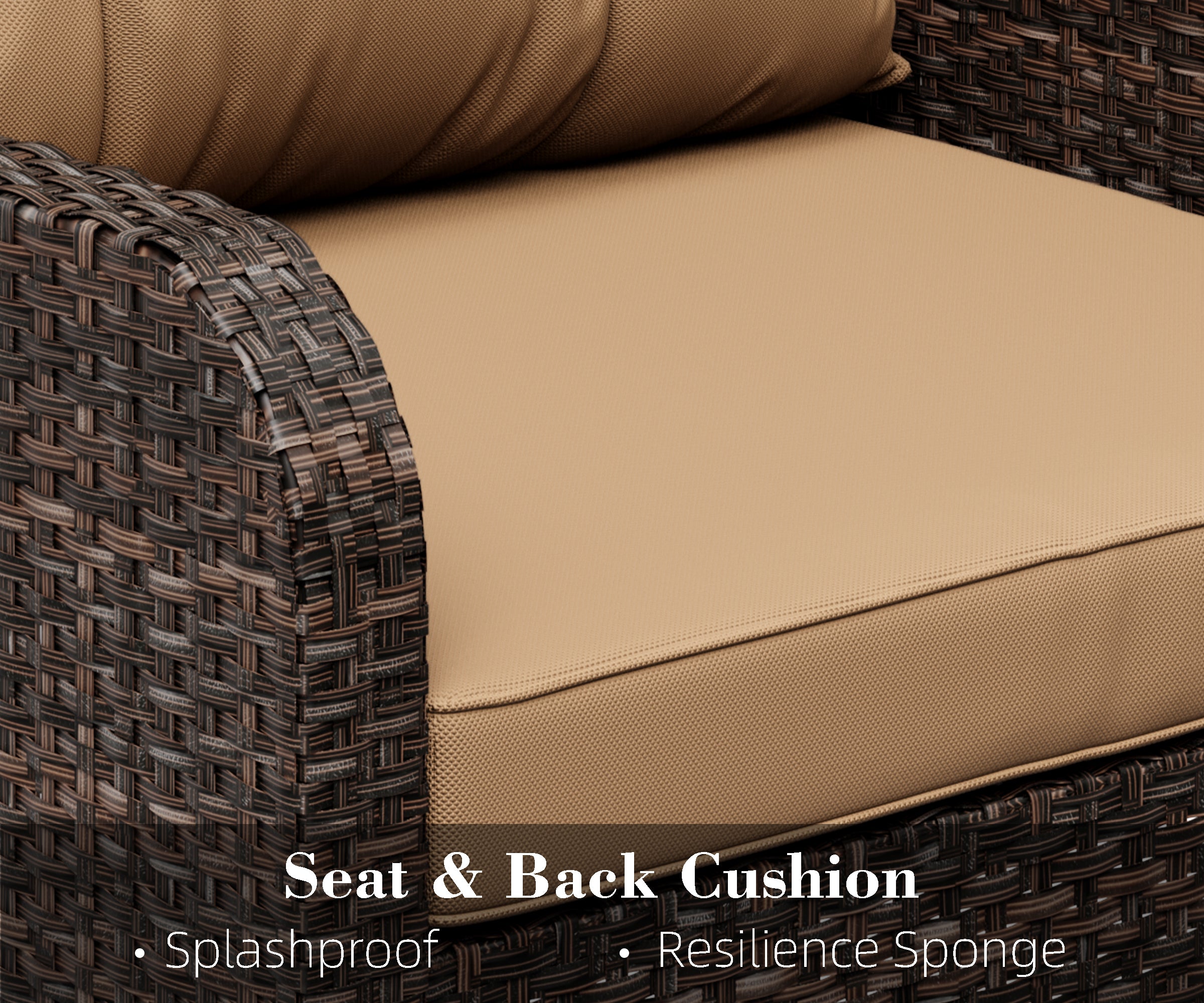 4-Piece Rattan Wicker Sofa Set with Cushions & Coffee Table M578