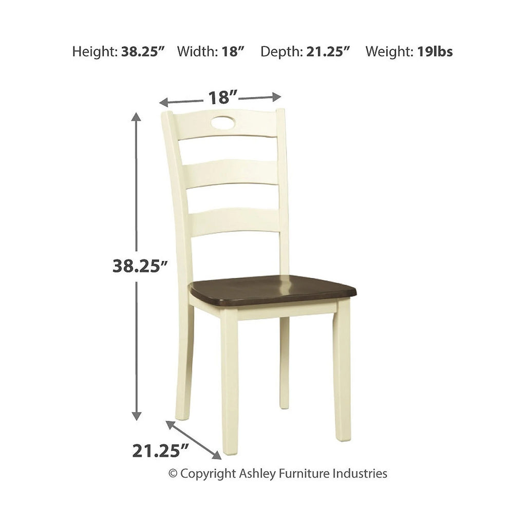 Cream & Brown Ladderback Dining Chair, Set of 2 P90351
