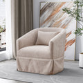 Upholstered Swivel Barrel Chair, Linen Fabric Accent Chair U880829