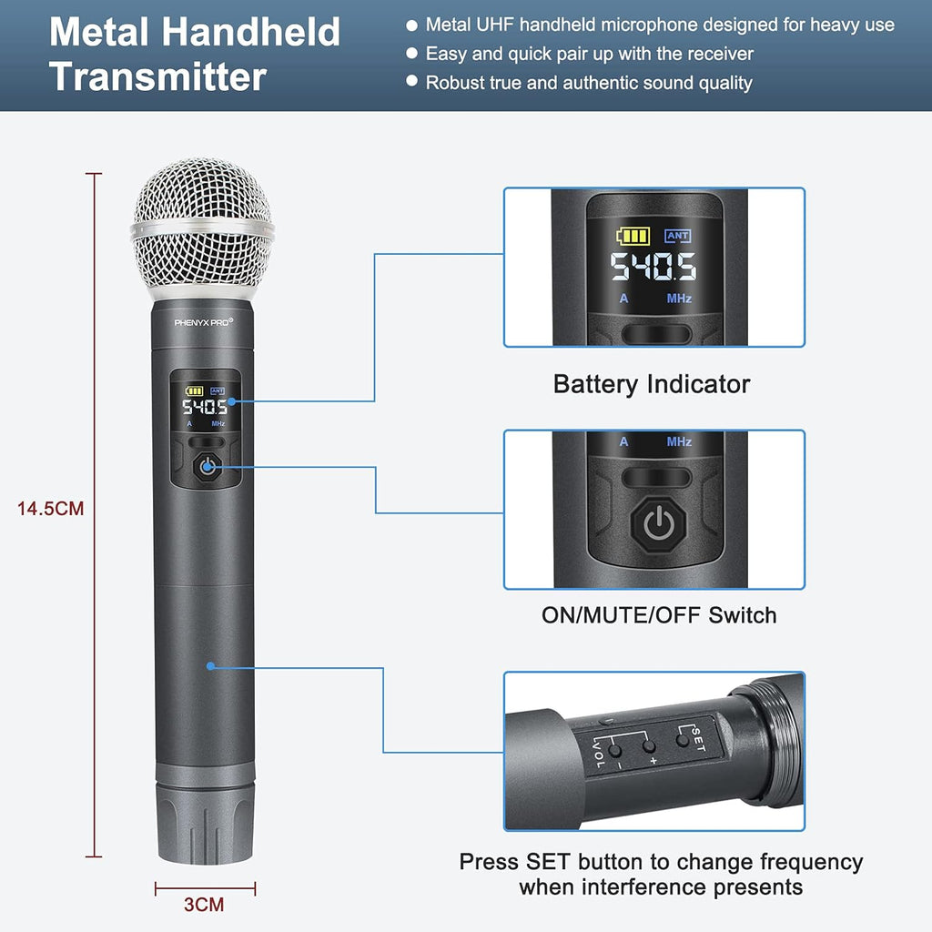 UHF Wireless Microphone System with 30 Adjustable Frequencies H41283