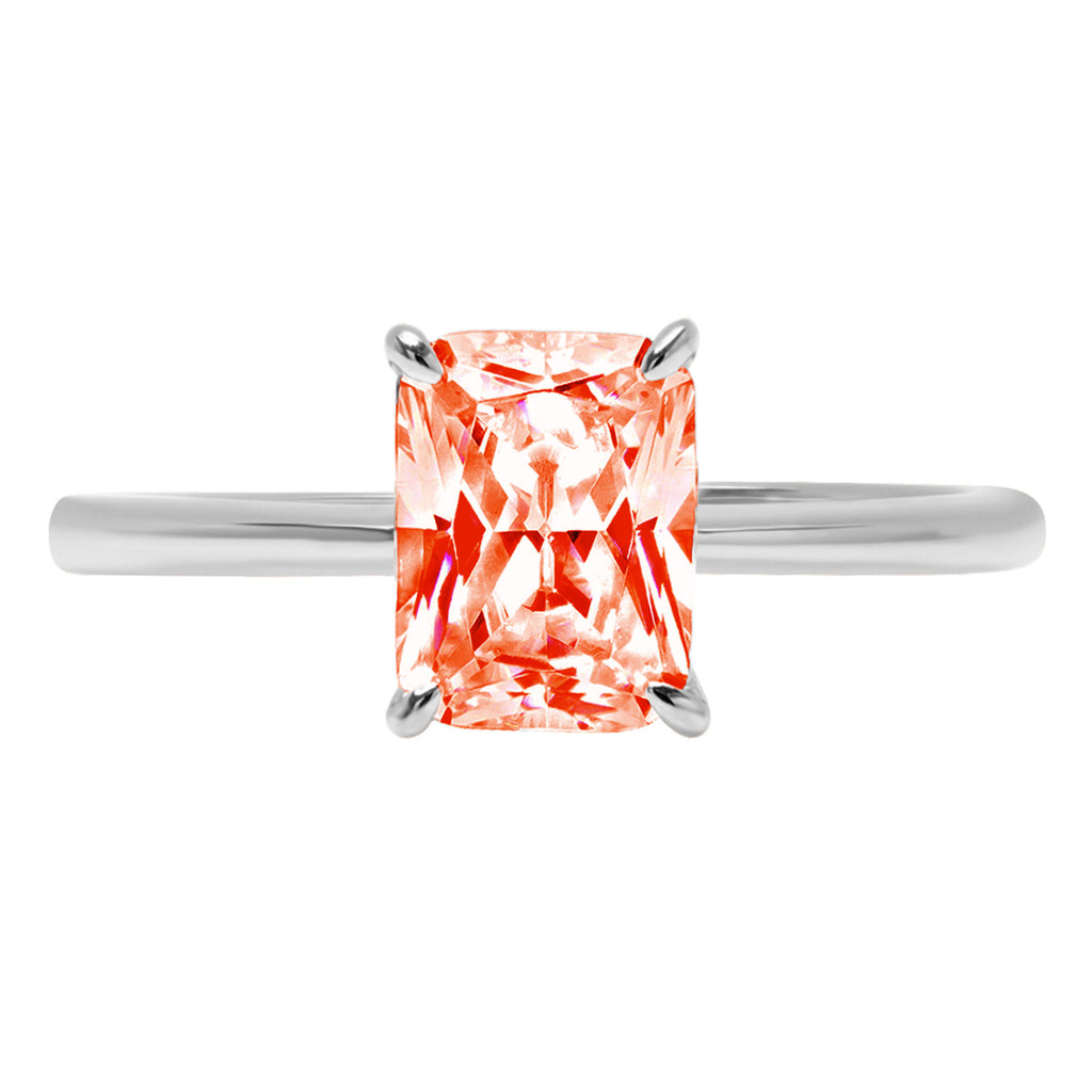 18K White Gold Solitaire Ring T4455