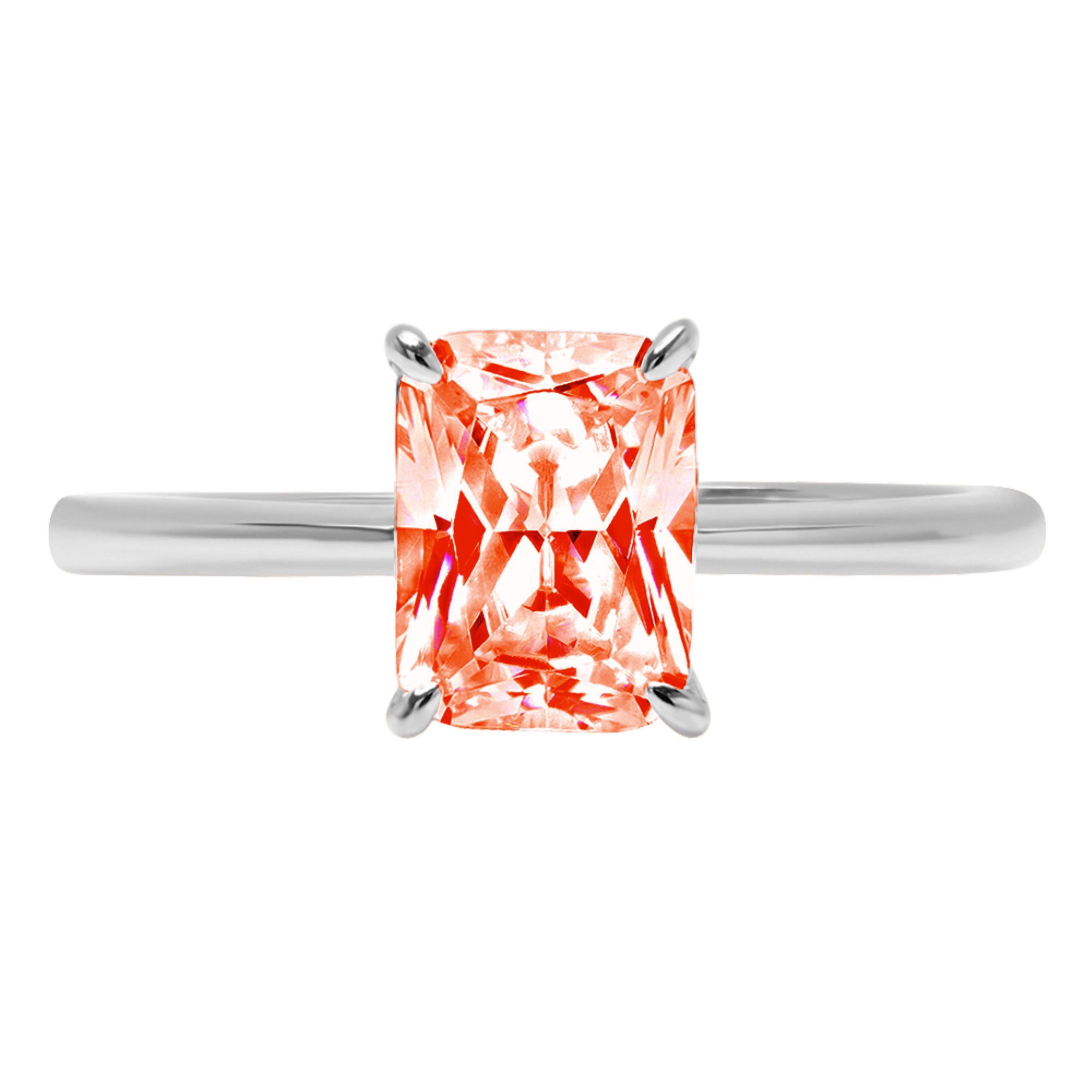 18K White Gold Solitaire Ring T4455