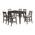 7 Piece Counter Height Wood Set in Weathered Gray W29550